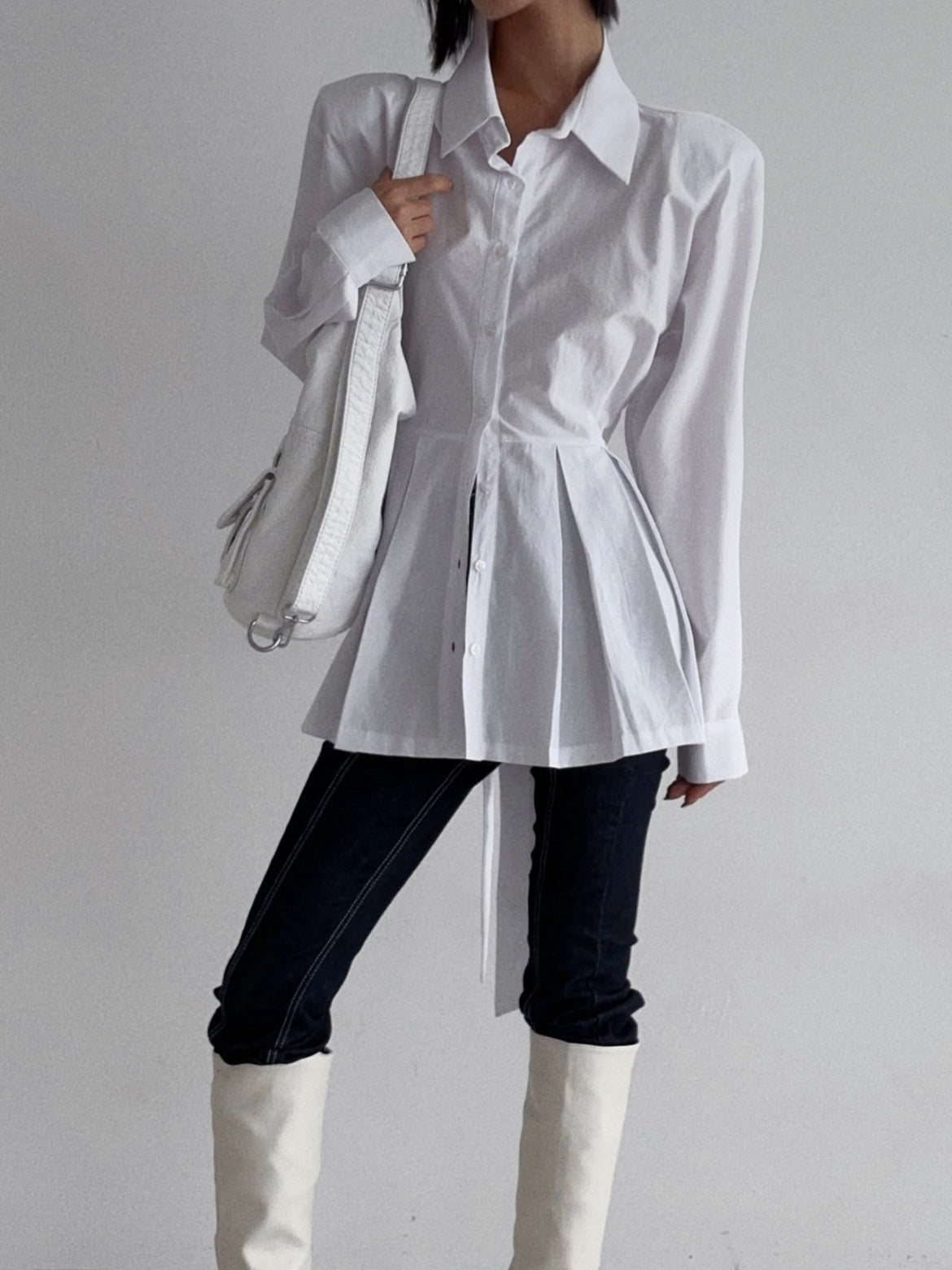 Back-Tie Peplum Shirt
