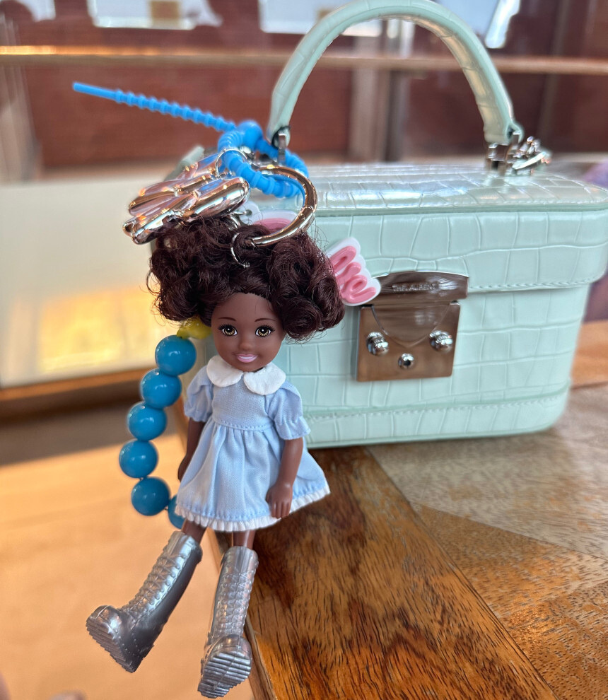 Pastel Black Barbie Keychain