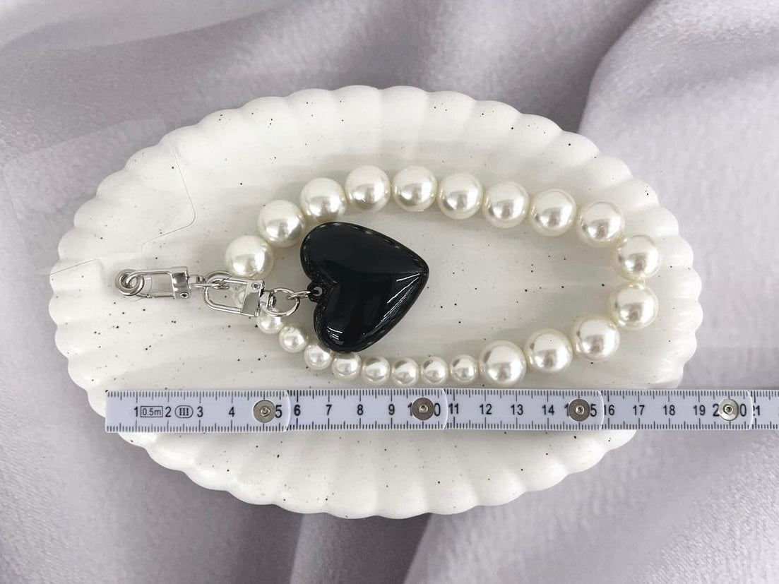 Heart Pearl Phone Strap