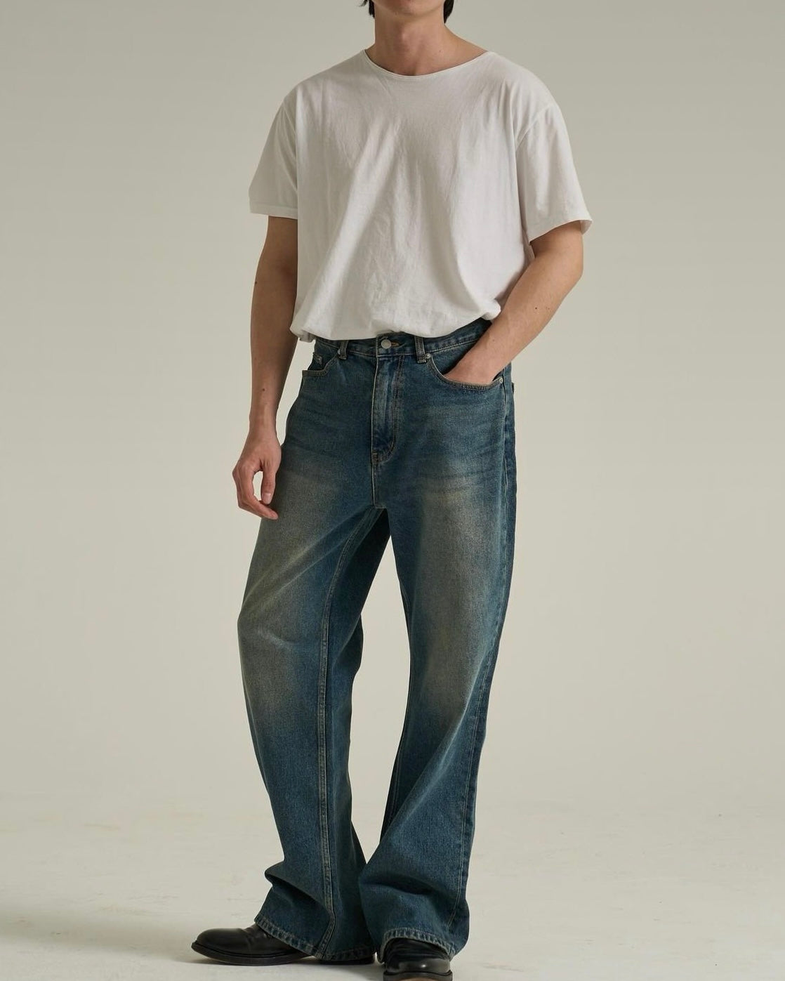 Vintage Fade Straight-Leg Denim Jeans
