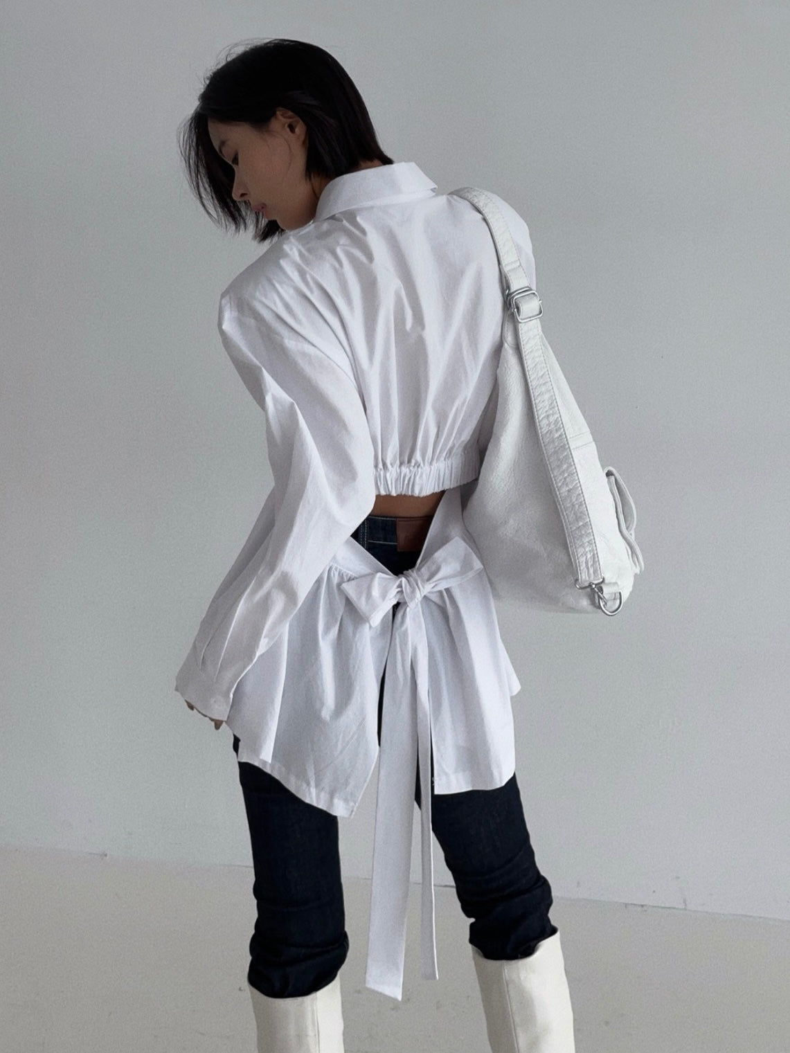 Back-Tie Peplum Shirt
