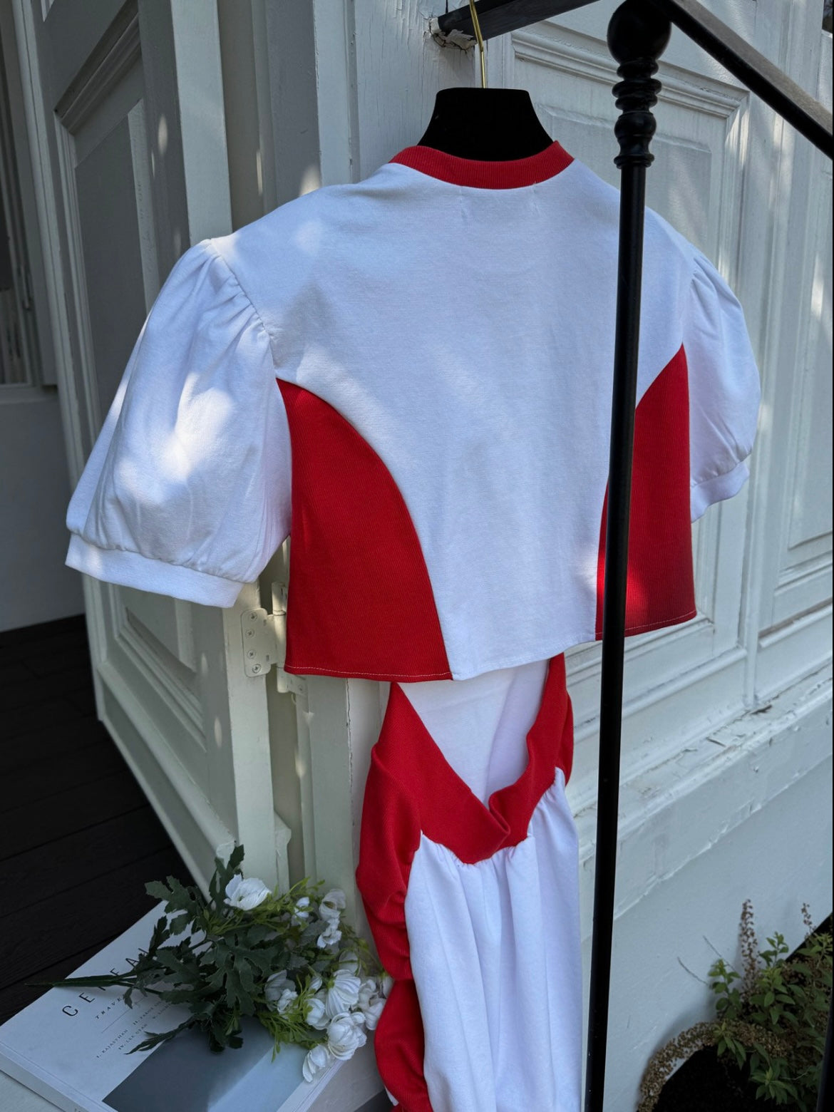 Contrast Back Slit Dress