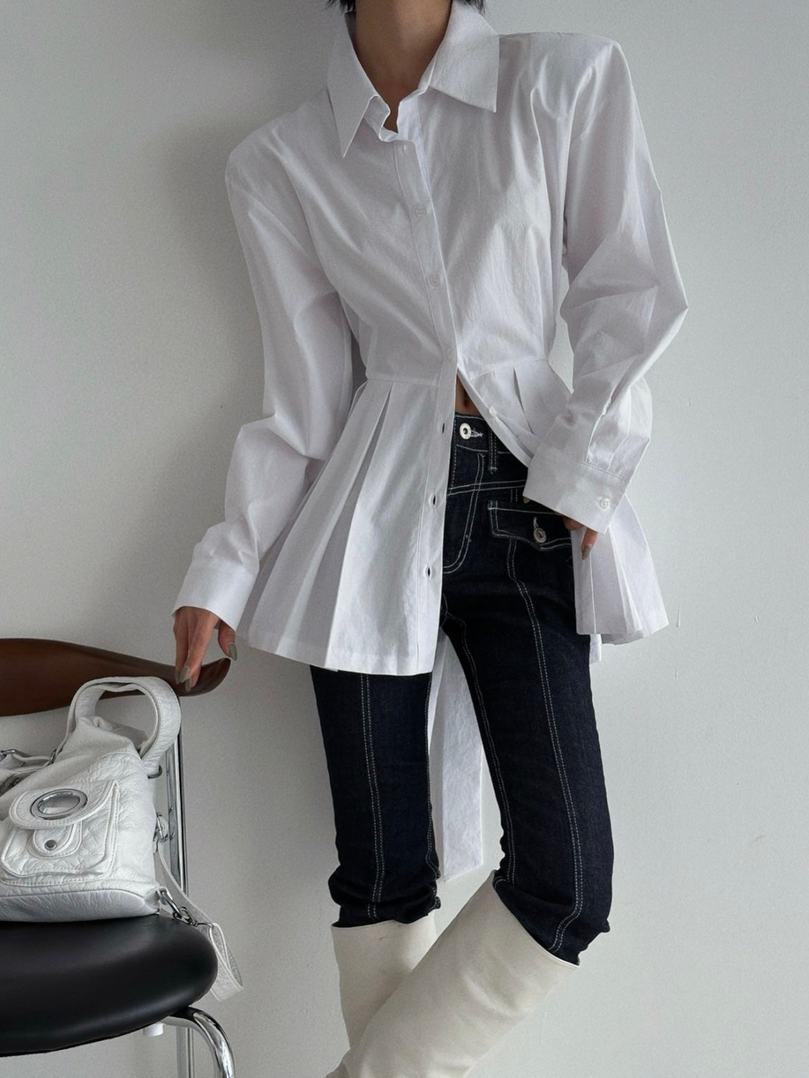 Back-Tie Peplum Shirt