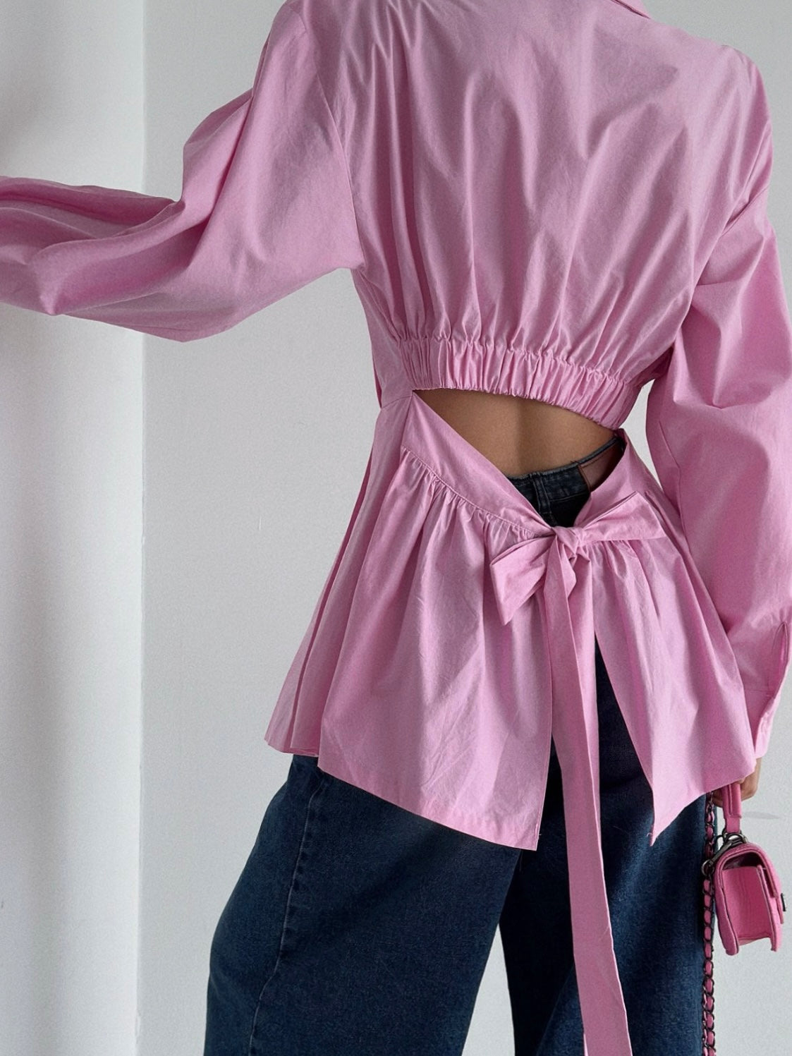 Back-Tie Peplum Shirt