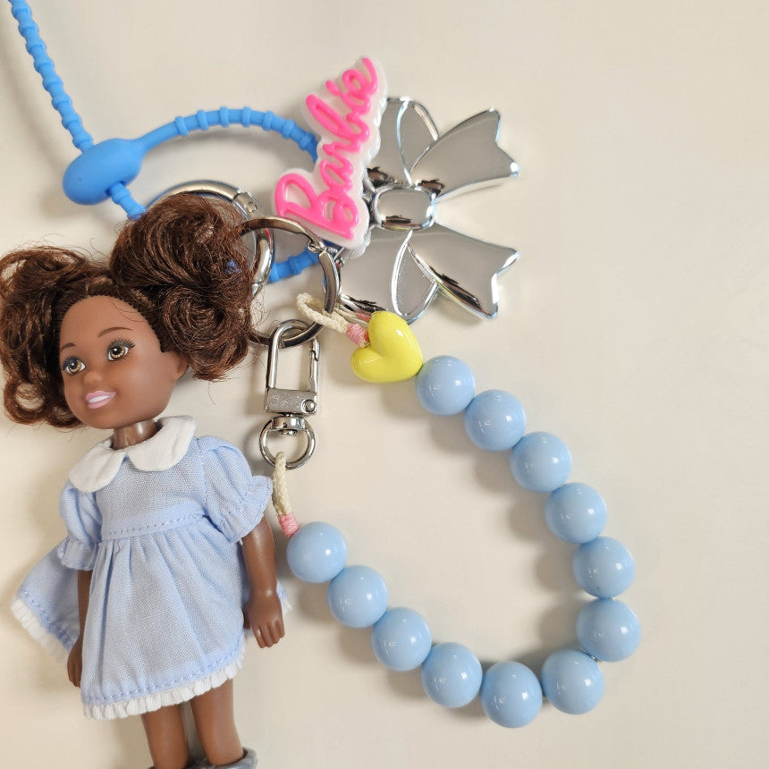 Pastel Black Barbie Keychain