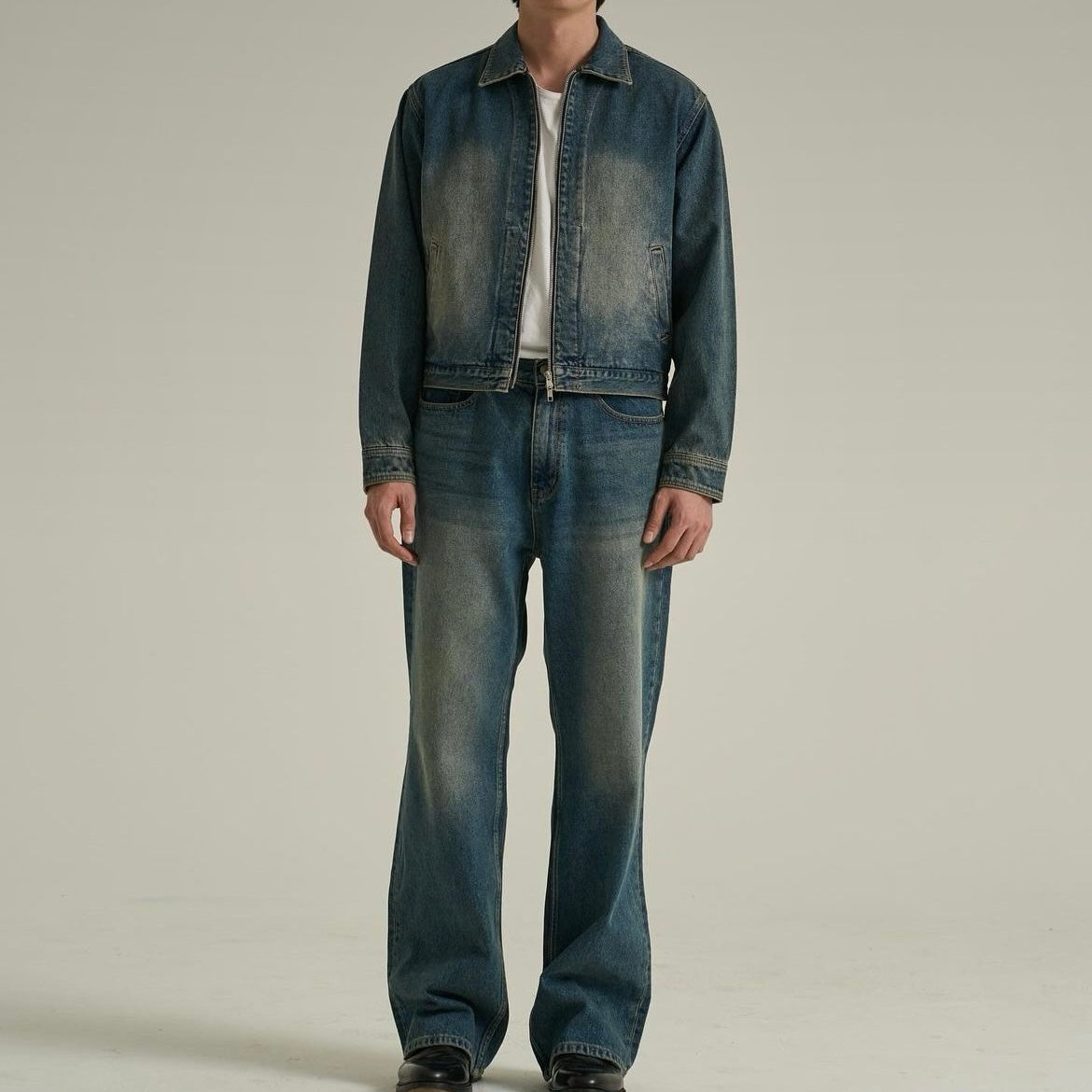 Vintage Fade Straight-Leg Denim Jeans