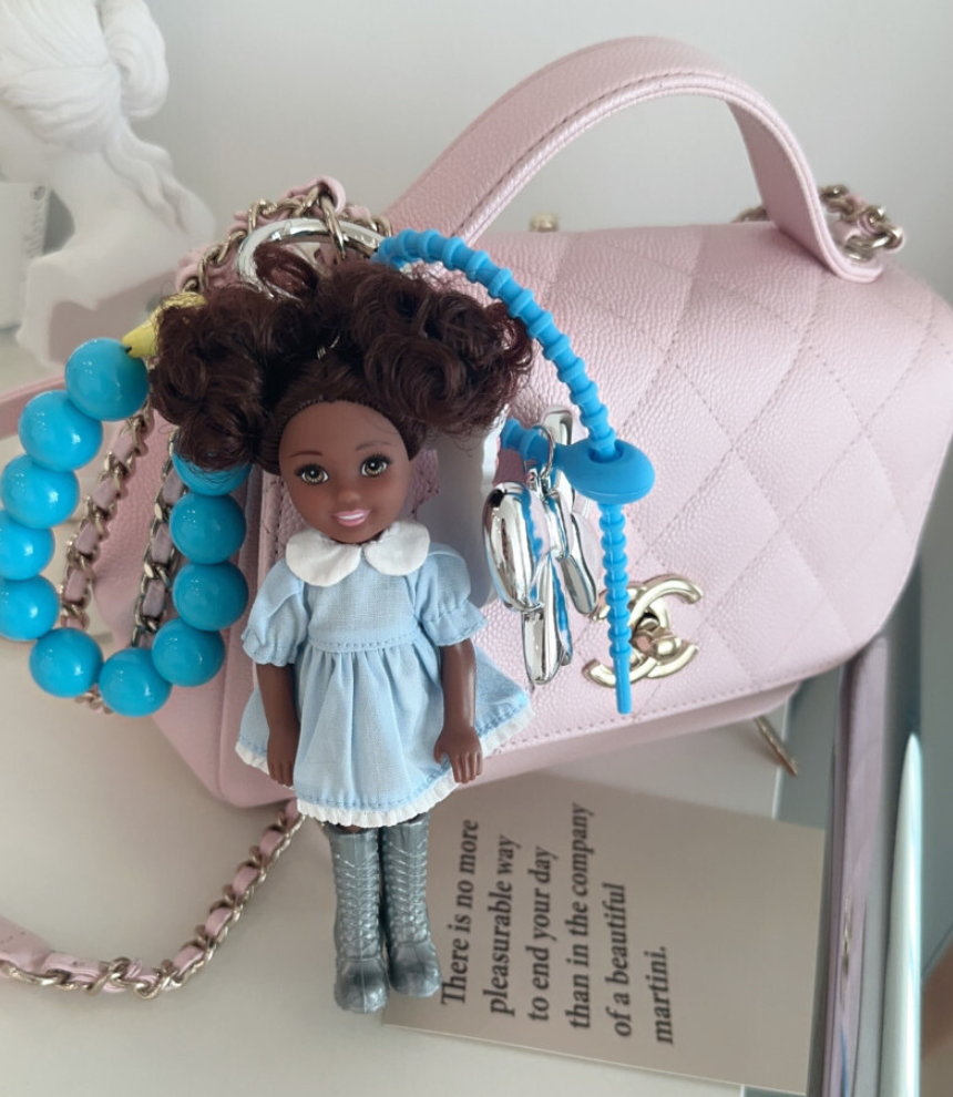 Pastel Black Barbie Keychain