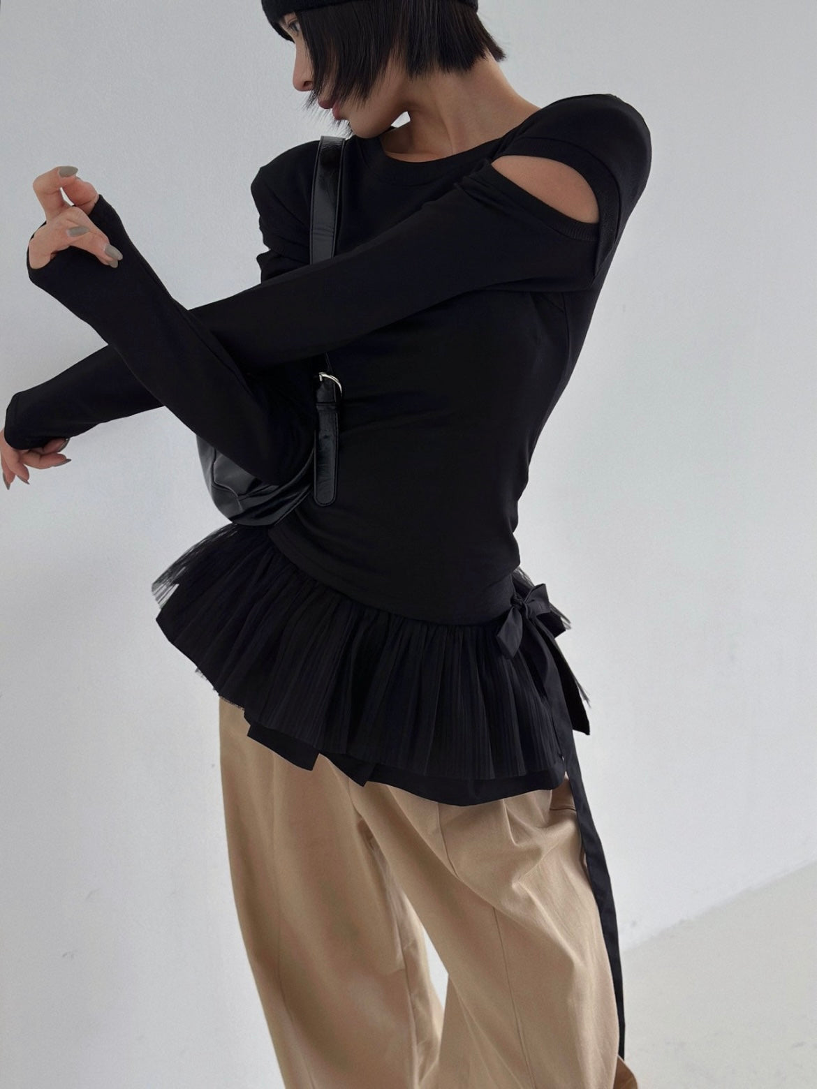 Cutout Long-Sleeve Top