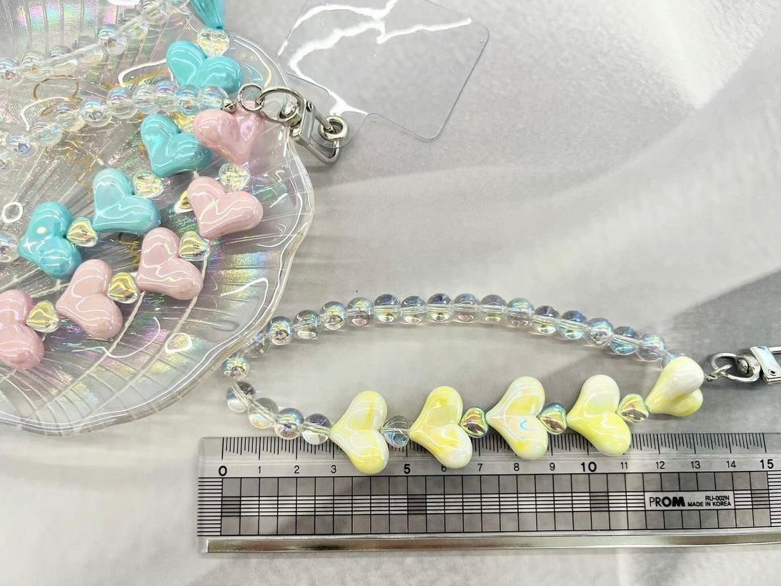 Heart Bead Phone Strap