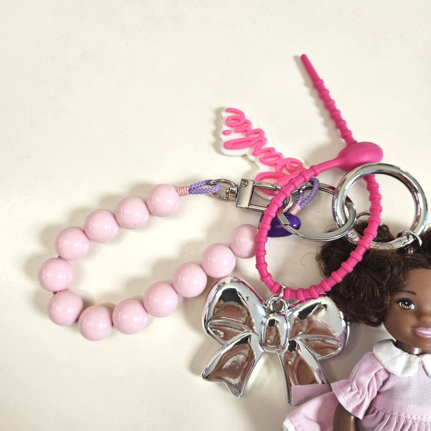 Pastel Black Barbie Keychain