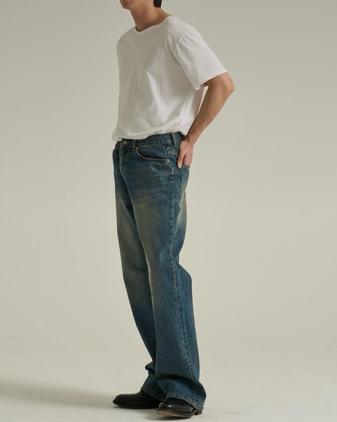 Vintage Fade Straight-Leg Denim Jeans