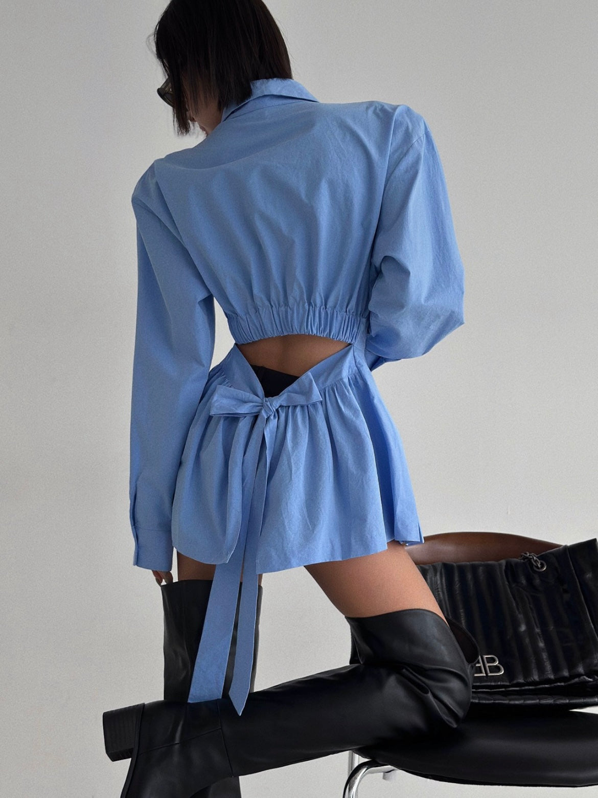 Back-Tie Peplum Shirt