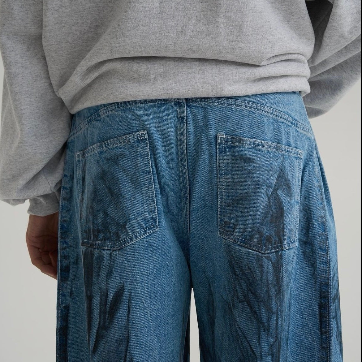 Artistic Wash Wide-Leg Denim
