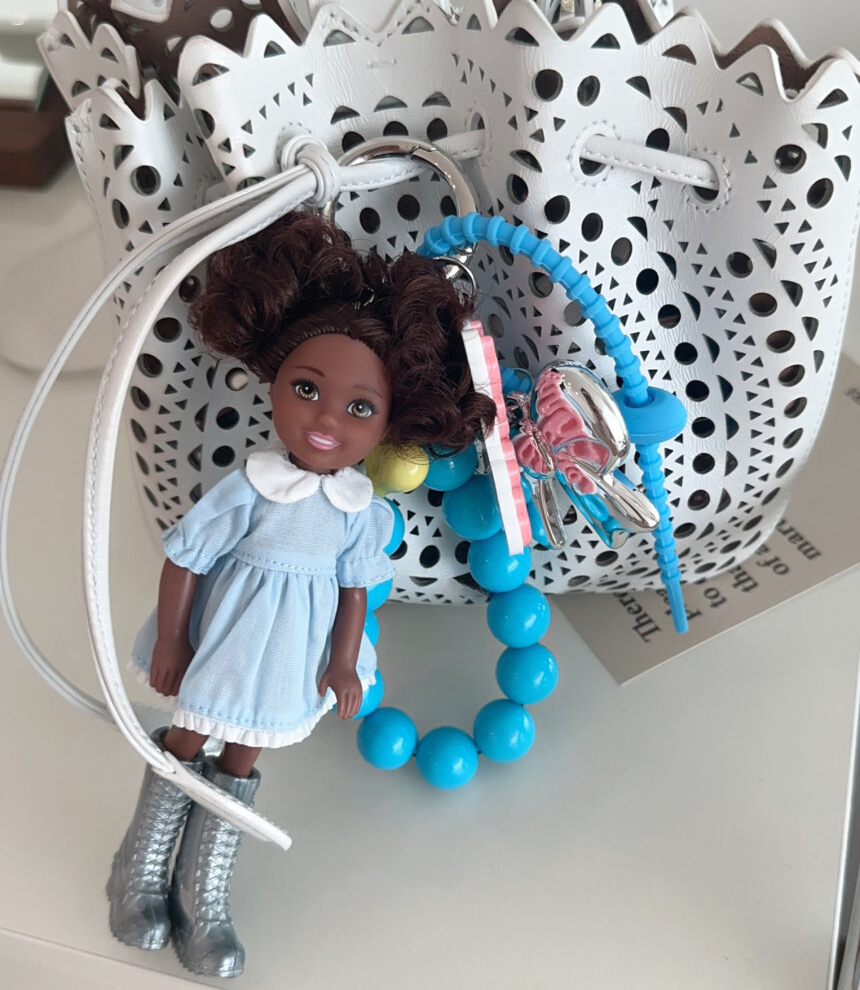 Pastel Black Barbie Keychain