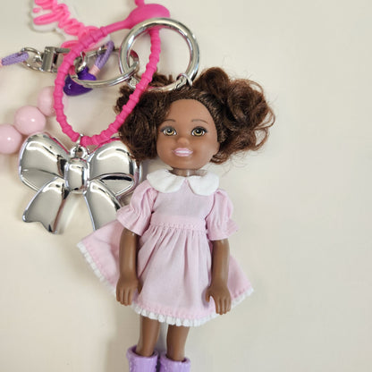 Pastel Black Barbie Keychain