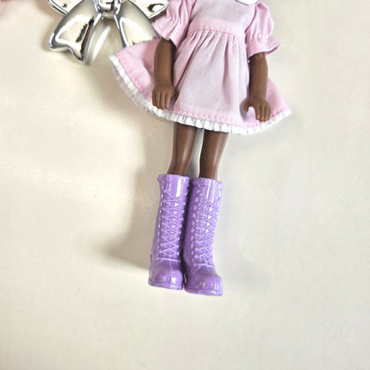 Pastel Black Barbie Keychain