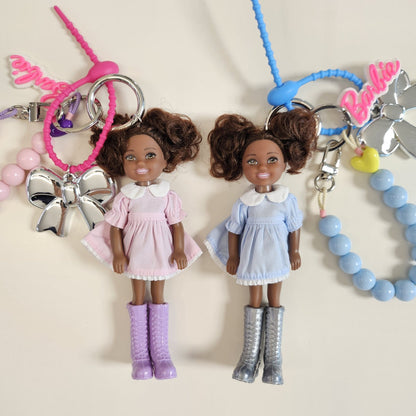 Pastel Black Barbie Keychain