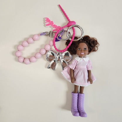Pastel Black Barbie Keychain