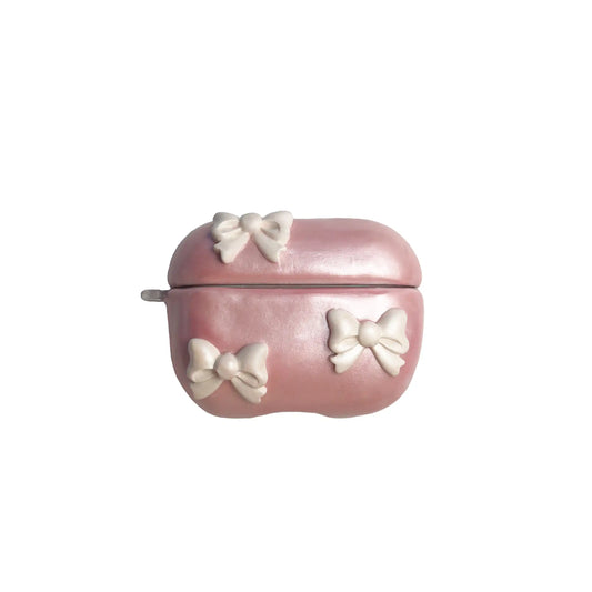 Ribbon Pink Airpods Case
